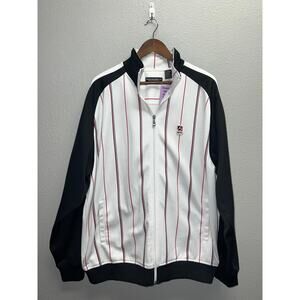 Y2K Enyce Track Jacket White Red Striped Full Zip Outerwear 2000s VTG XL